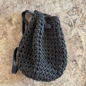 Vintage woven backpack navy
